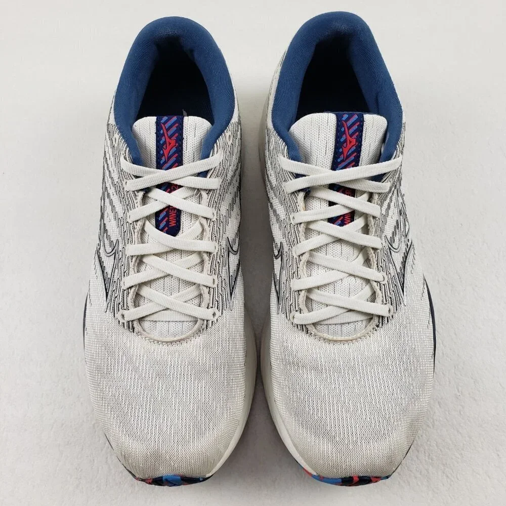 Mizuno Wave Rider 26 Sneaker Womens 10 White Lace Up Mesh Running Walking Shoe - Picture 3 of 10